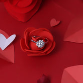 925 Silver Floral Design Diamond Studded Ring